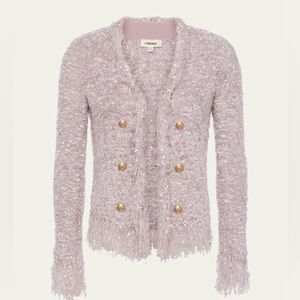 L’Agence Azure Fringe Cardigan Blazer Dusty Pink